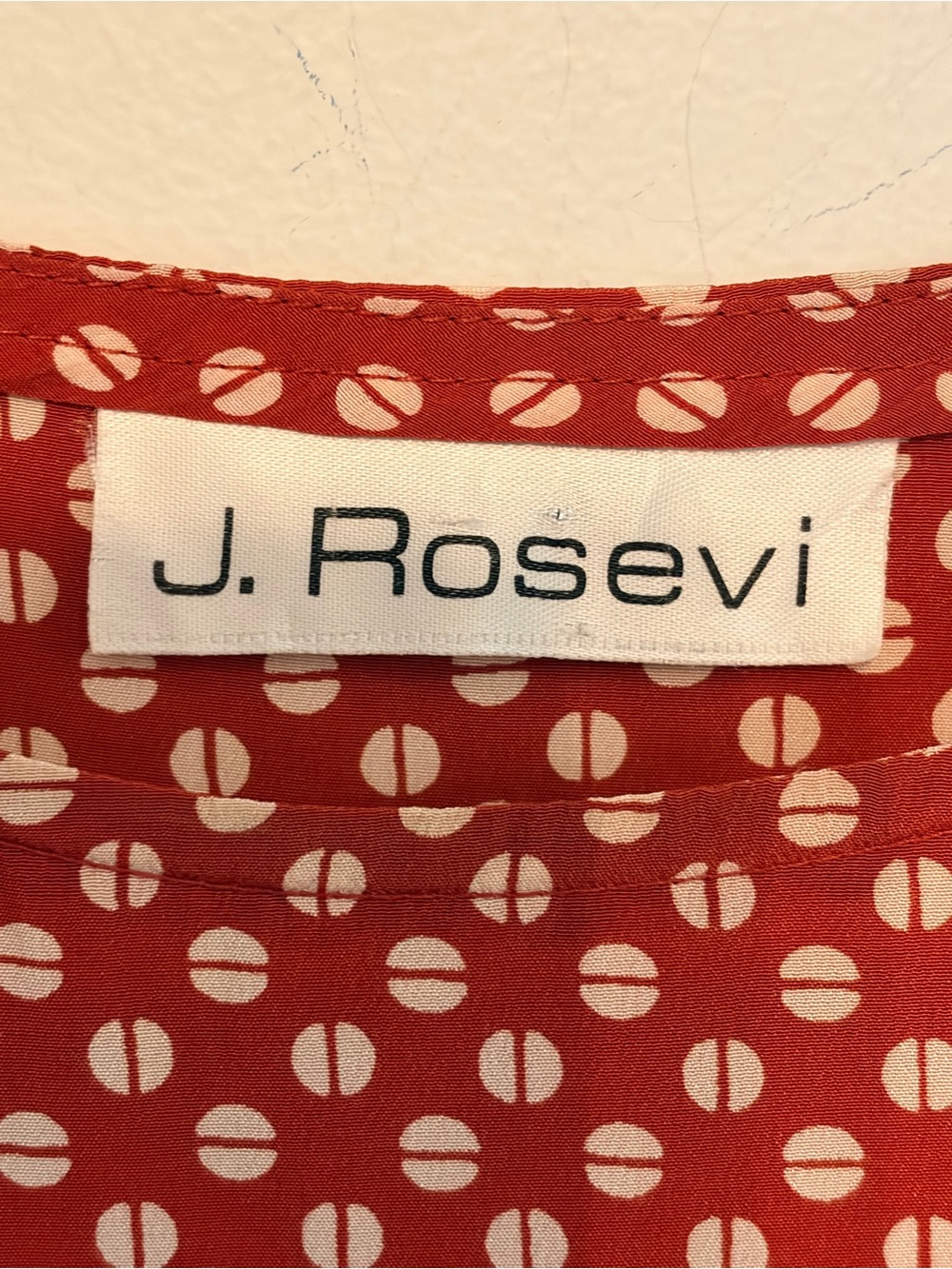 Vintage J. Rosevi 100% Silk Blouse Red Polka Dot European Chic Top - Picture 3 of 6